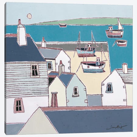 Rooftops, St Ives Canvas Print #SIH26} by Simon Hart Canvas Art
