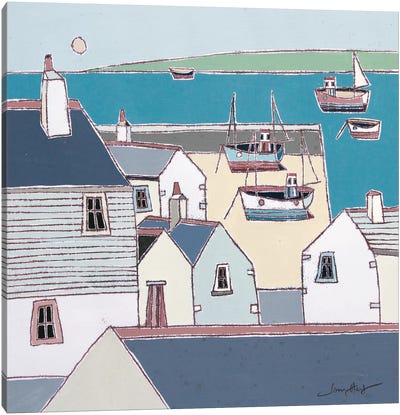 Rooftops, St Ives Canvas Art Print - Simon Hart