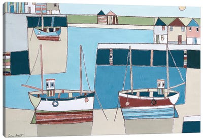 Two Trawlers Canvas Art Print - Kids Nautical Art