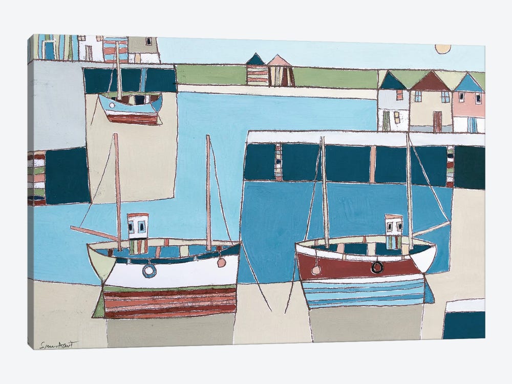 Two Trawlers by Simon Hart 1-piece Canvas Art