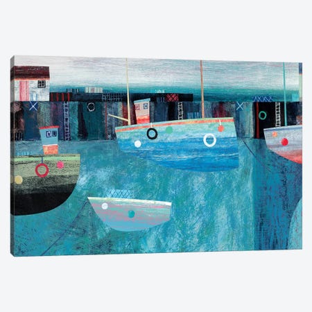 Blue Trawler Canvas Print #SIH3} by Simon Hart Canvas Print