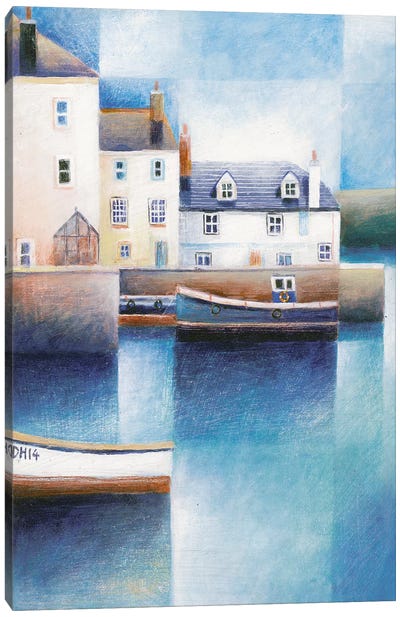 Moored Boats Canvas Art Print - Simon Hart