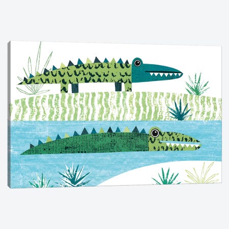 Crocodile Canvas Print #SIH64} by Simon Hart Canvas Art