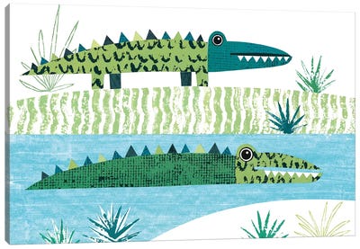 Crocodile Canvas Art Print - Simon Hart