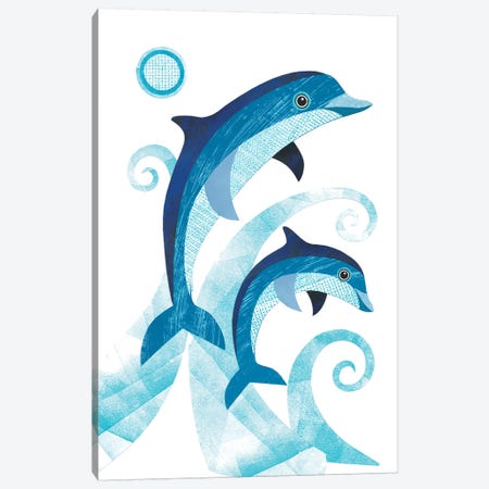 Dolphins Canvas Print #SIH70} by Simon Hart Canvas Artwork