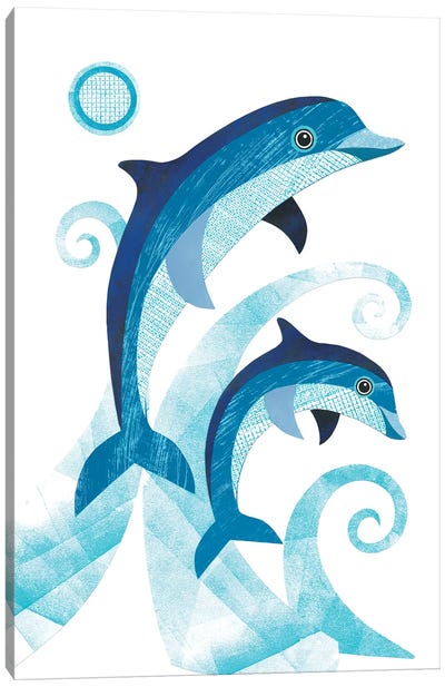 Dolphins Canvas Art Print - Simon Hart