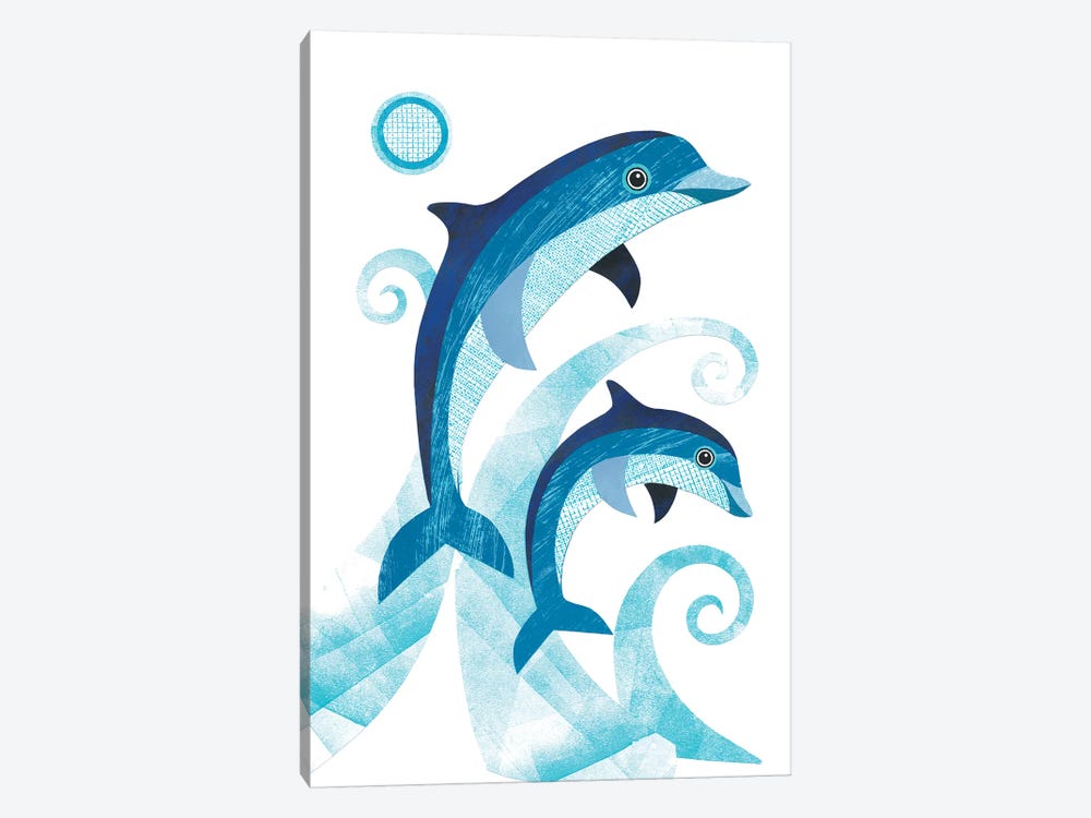 Dolphins by Simon Hart 1-piece Canvas Print