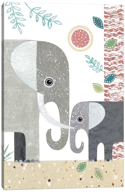 Elephants Canvas Art Print - Simon Hart