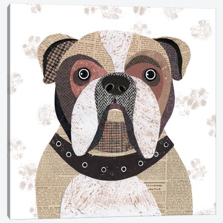 English Bulldog Canvas Print #SIH77} by Simon Hart Canvas Art Print