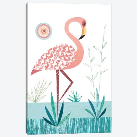 Flamingo Canvas Print #SIH78} by Simon Hart Canvas Art