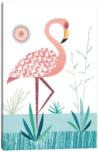 Flamingo Canvas Art Print - Simon Hart