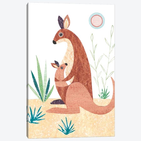 Kangaroo Canvas Print #SIH96} by Simon Hart Art Print