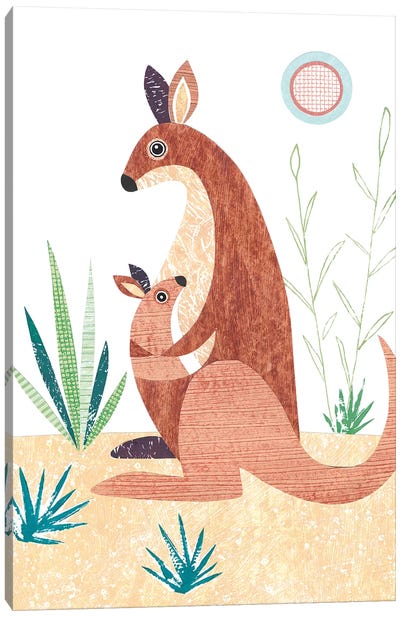 Kangaroo Canvas Art Print - Simon Hart