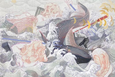 The Loneliest Whale In The World II by Sija Hong framed wall art