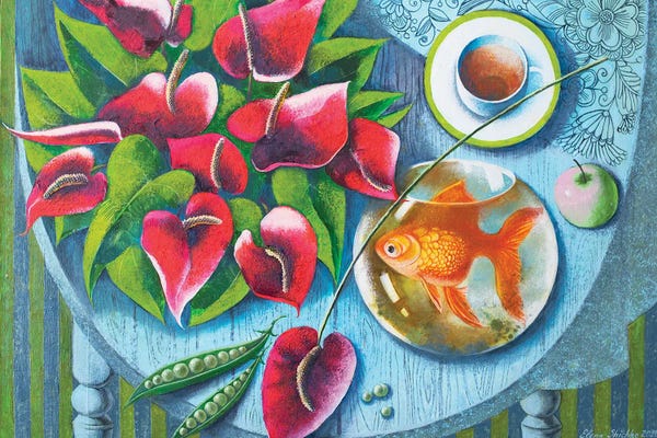 Funky Fine Art: Golden Fish by Elena Shichko