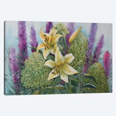 Lilies From My Garden Canvas Print #SIK19} by Elena Shichko Canvas Print