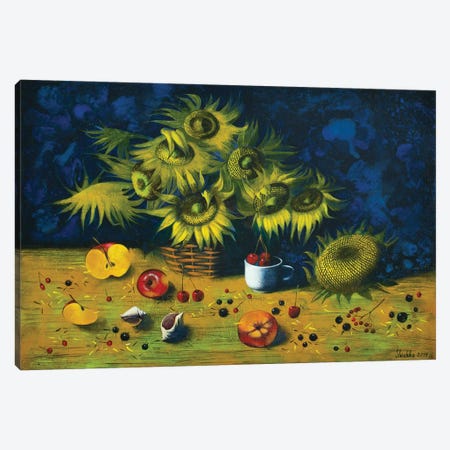 Still Life With Sunflowers Canvas Print #SIK29} by Elena Shichko Canvas Art