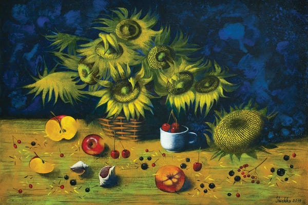 Fine Art Print: Still Life With Sunflowers by Elena Shichko