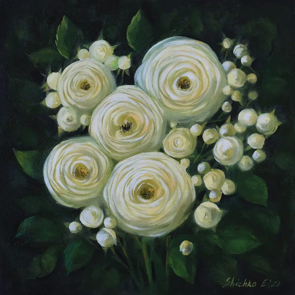 Fine Art Print: White Roses by Elena Shichko