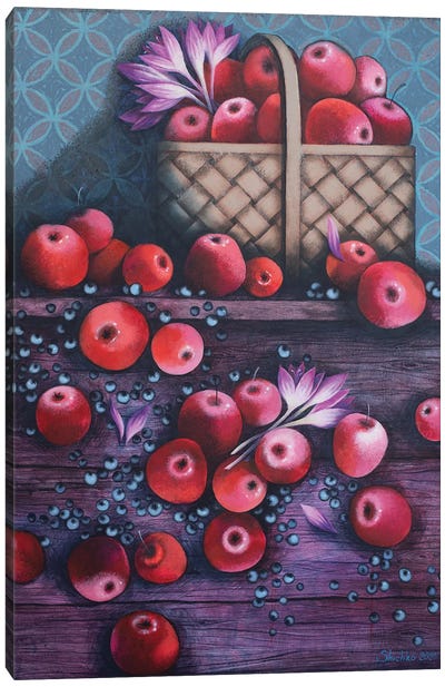 Basket Of Apples Canvas Art Print - Apple Art