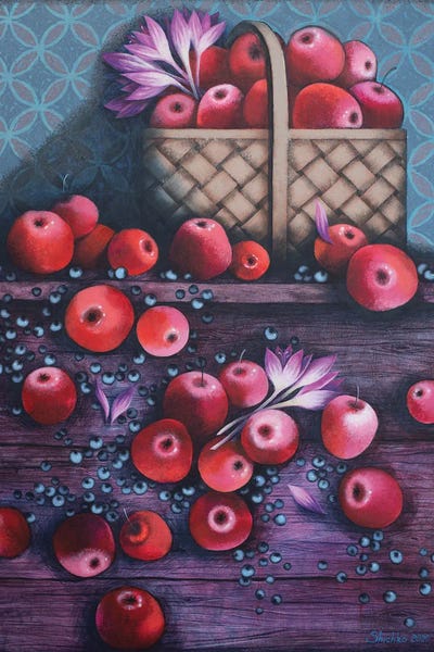 Elena Shichko: Basket Of Apples by Elena Shichko