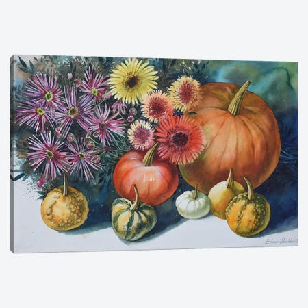 Still Life With Pumpkins Canvas Print #SIK47} by Elena Shichko Canvas Art Print