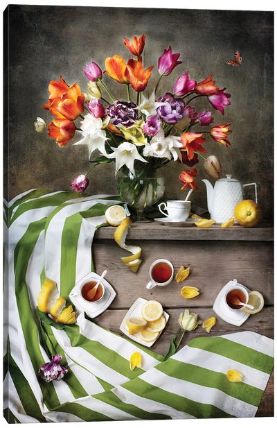 Breakfast For Four Canvas Art Print - Lemon & Lime Art