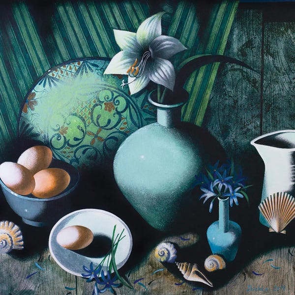 Funky Fine Art: Blue Still Life by Elena Shichko