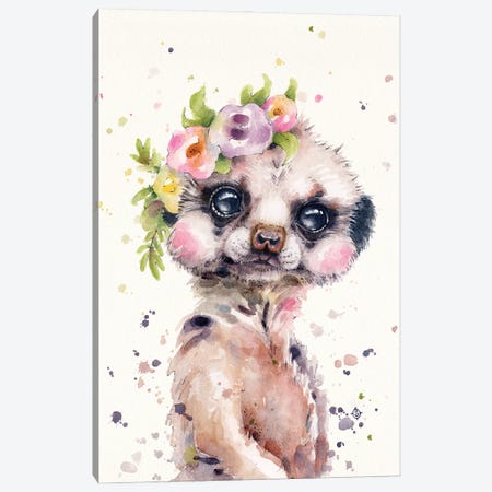 Little Meerkat Canvas Print #SIL104} by Sillier Than Sally Canvas Art Print