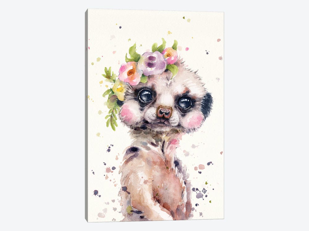 Little Meerkat by Sillier Than Sally 1-piece Canvas Wall Art