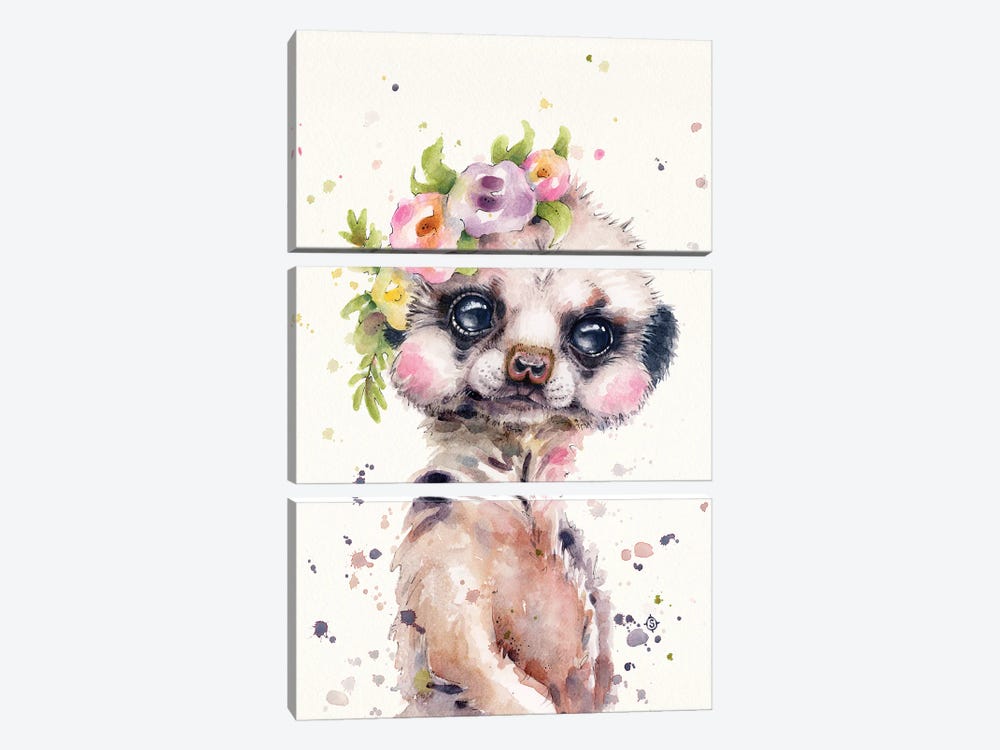 Little Meerkat by Sillier Than Sally 3-piece Canvas Art