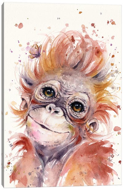 Little Monkey Canvas Art Print - Monkey Art