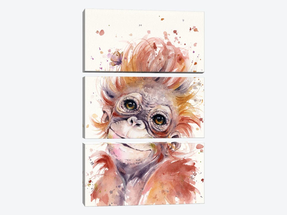Little Monkey by Sillier Than Sally 3-piece Art Print
