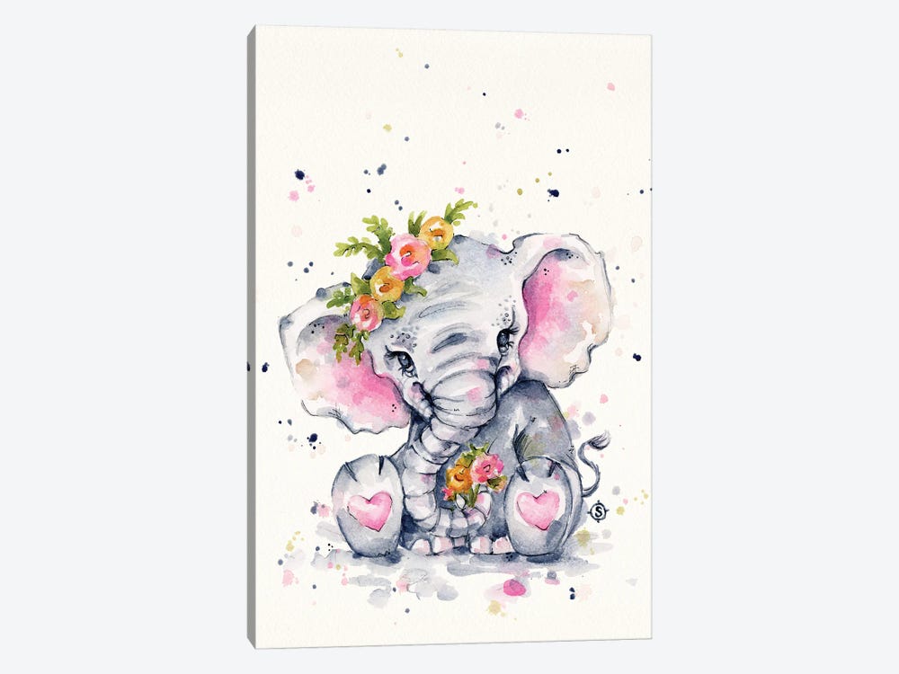 Sweet Elephant by Sillier Than Sally 1-piece Art Print