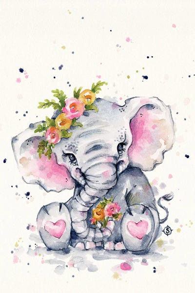 Elephants: Sweet Elephant by Sillier Than Sally