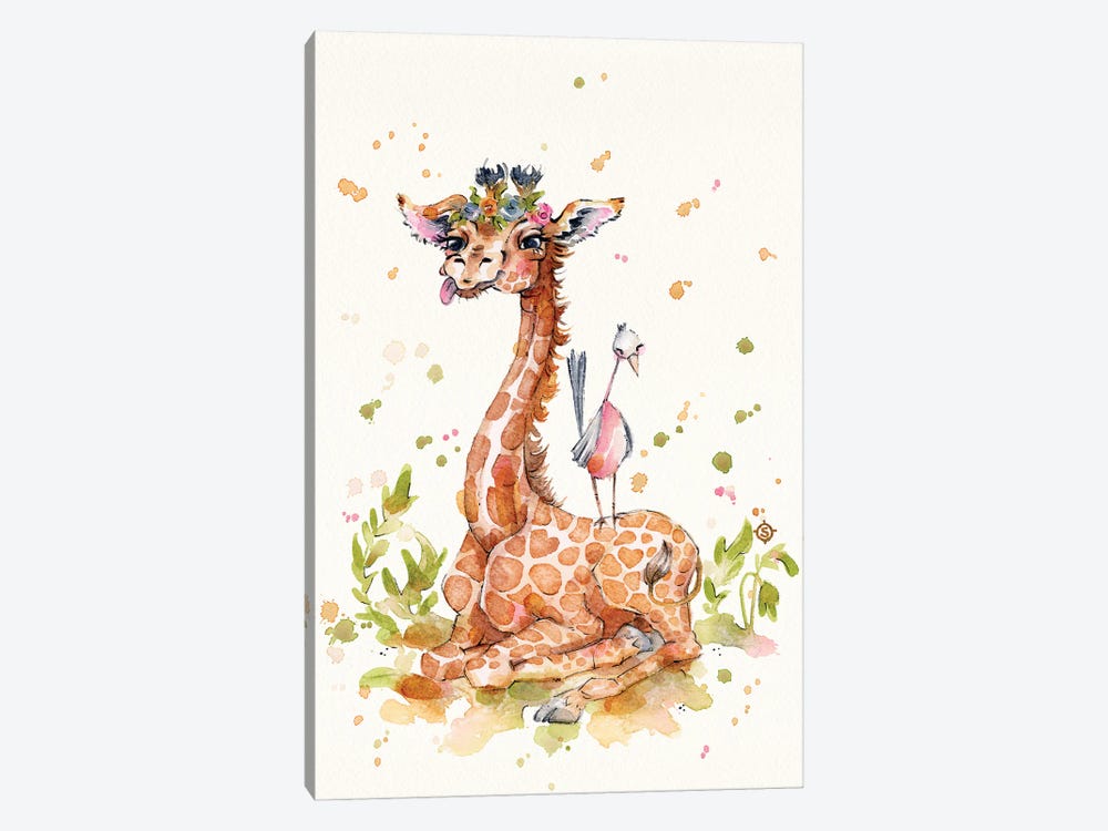 Sweet Giraffe by Sillier Than Sally 1-piece Canvas Wall Art