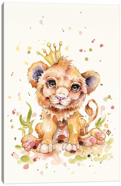 Sweet Lion Canvas Art Print - Crown Art