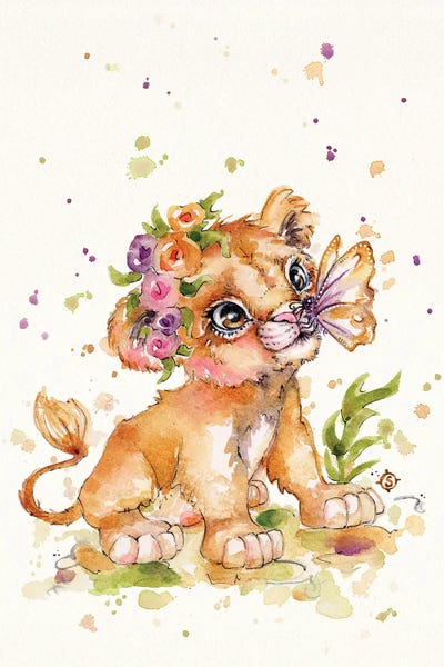 Butterflies and Flowers: Sweet Lioness by Sillier Than Sally