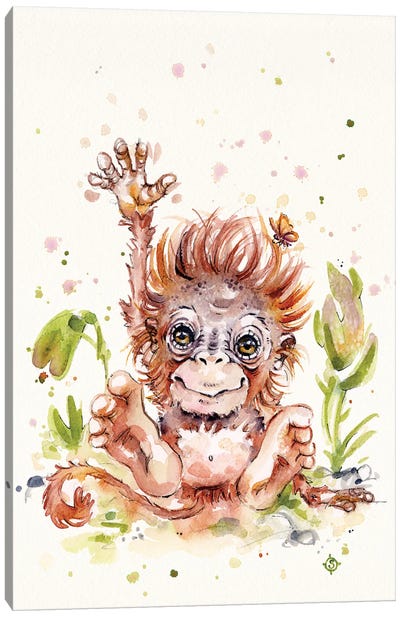 Sweet Monkey Canvas Art Print - Monkey Art