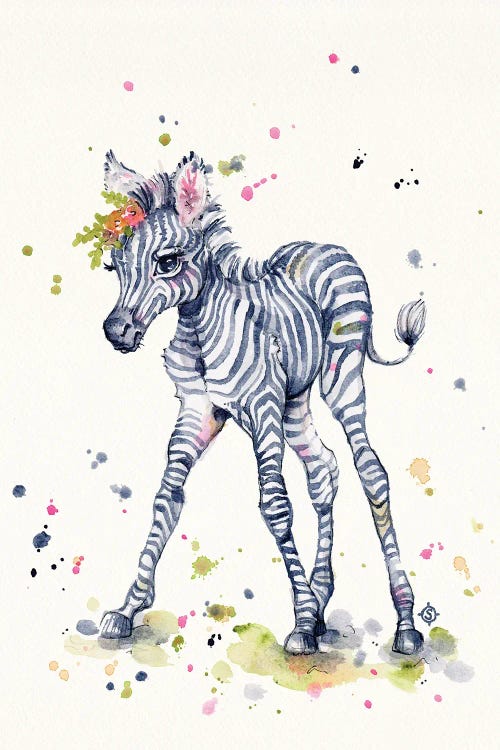 Sweet Zebra by Sillier Than Sally wall art