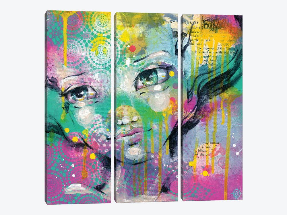Daydreaming Away by Sillier Than Sally 3-piece Canvas Artwork