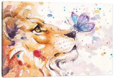 Finn's Lion Canvas Art Print - Butterfly Art