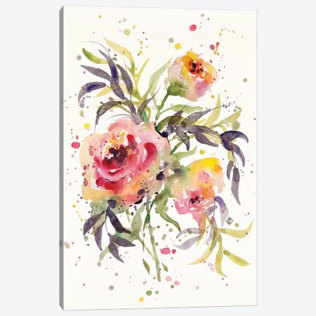 Floral Dayz Canvas Print #SIL20} by Sillier Than Sally Art Print