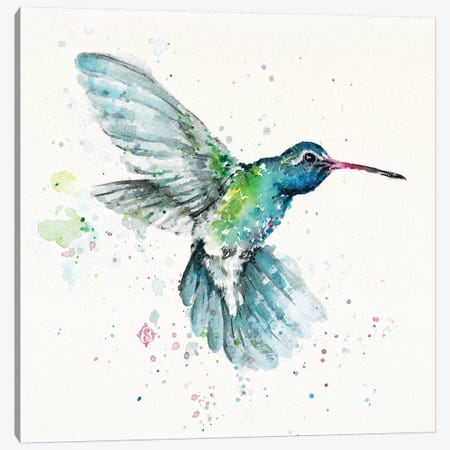 Hummingbirds Flurry Canvas Print #SIL27} by Sillier Than Sally Canvas Artwork
