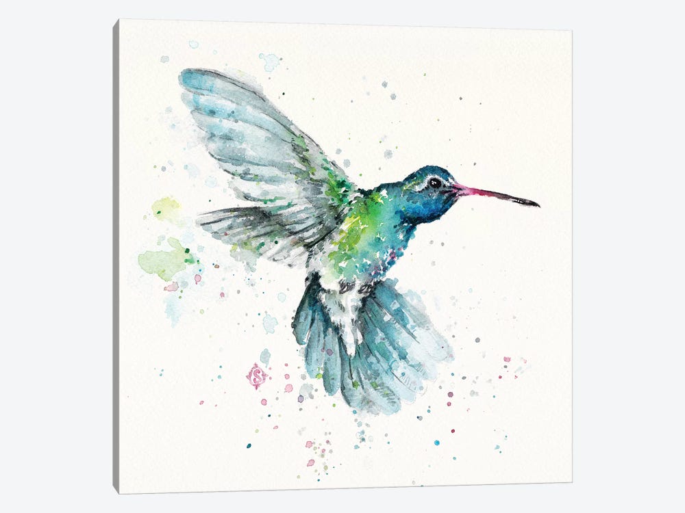 Hummingbirds Flurry by Sillier Than Sally 1-piece Canvas Wall Art