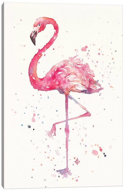 A Flamingos Fancy Canvas Art Print - Sillier Than Sally