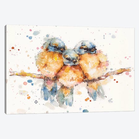 Little Bluebirds Canvas Print #SIL34} by Sillier Than Sally Canvas Art Print