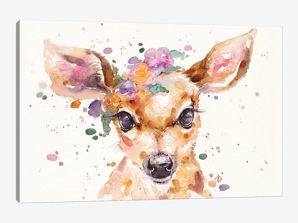 Little Deer by Sillier Than Sally 1-piece Canvas Artwork