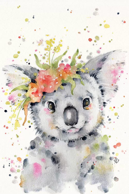 Little Koala Canvas Wall Art by Sillier Than Sally