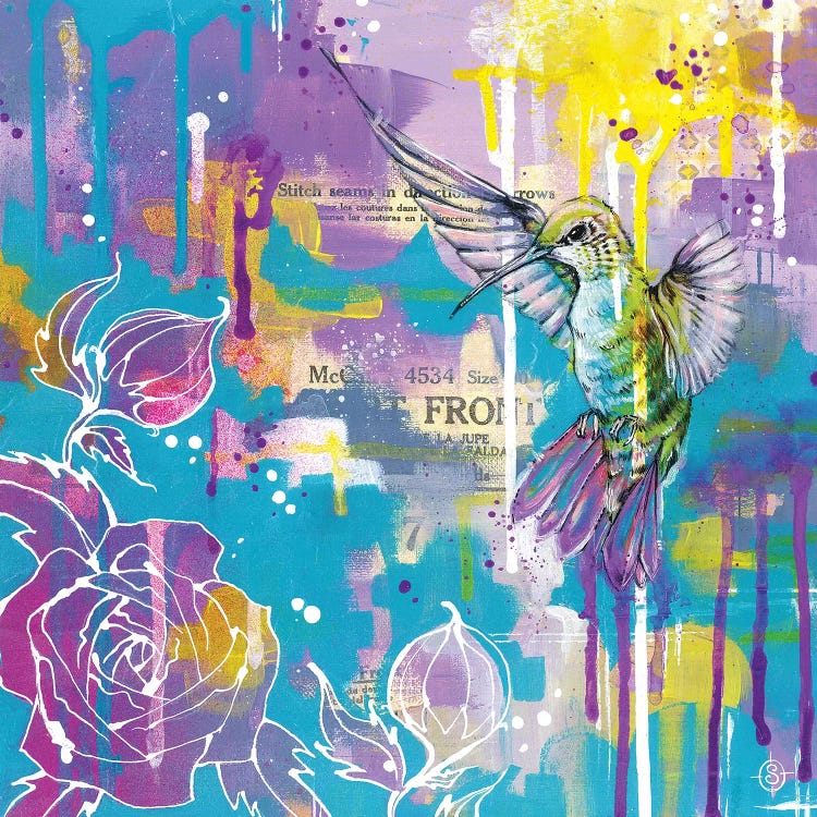 A Hummingbirds Folly by Sillier Than Sally wall art